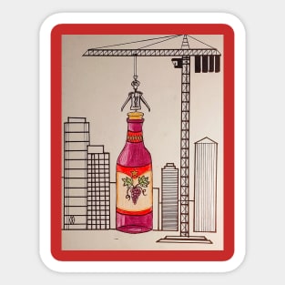 Mammoth Bottle of Red Wine Sticker